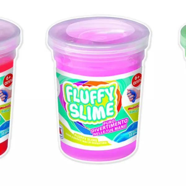 Vasetto 30 gr. Fluffy slime 4 colori 4 ass.